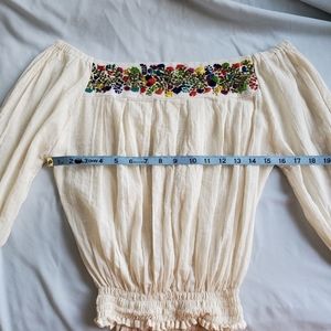 Embroidered peasant top